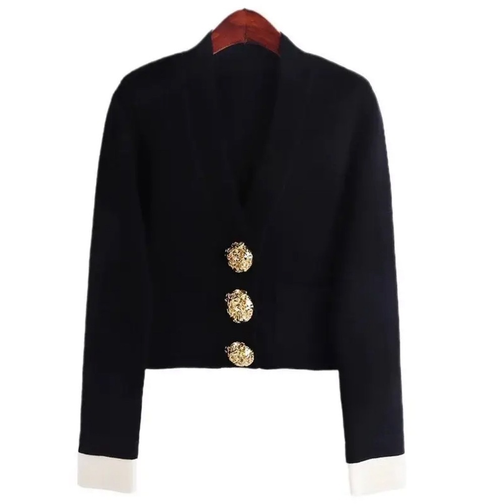 Stylish Sweater with Gold Buttons - one of a kind